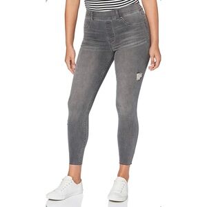 Spanx Gray High Rise Skinny Jeans Stretchy Pull On Shapewear Denim Elastic Comfy